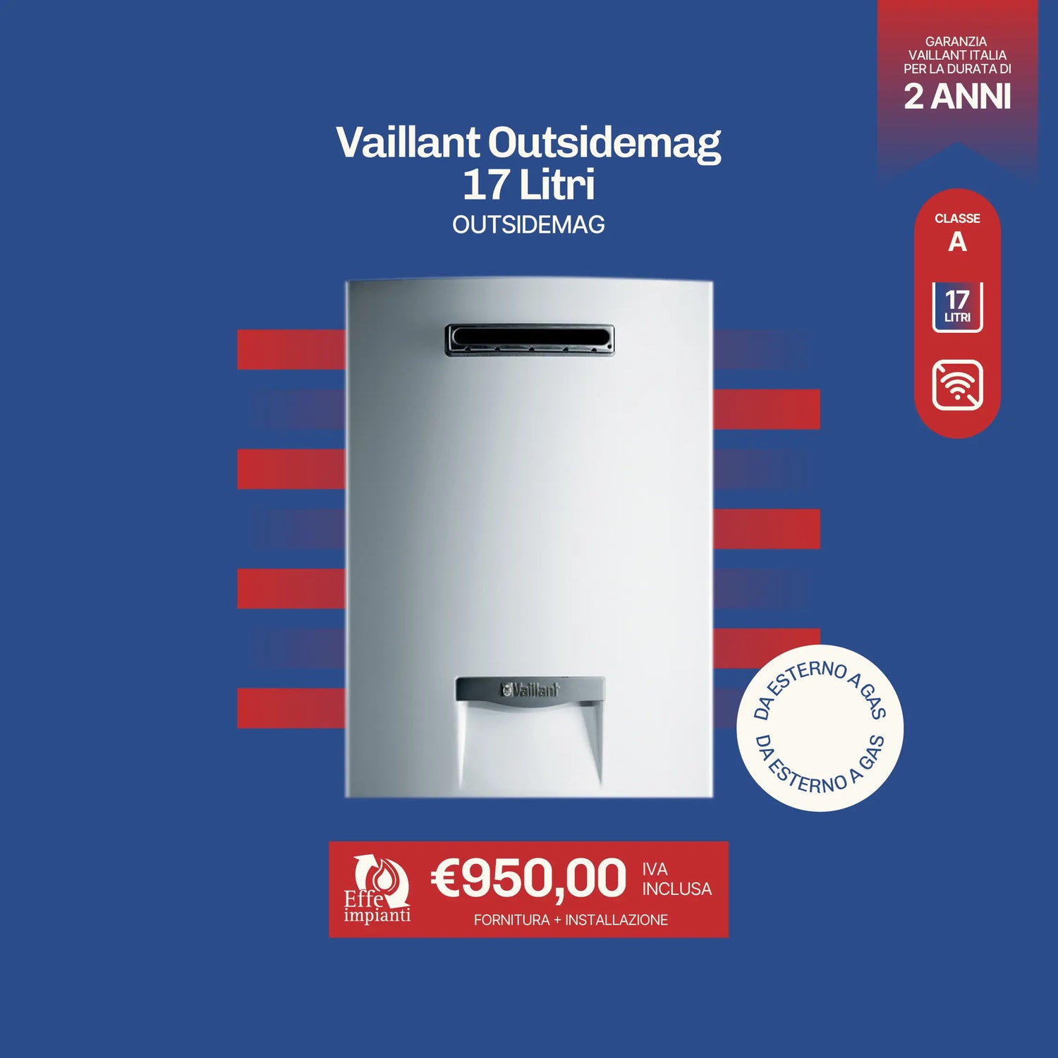 Vaillant Outsidemag 17 Litri con installazione inclusa