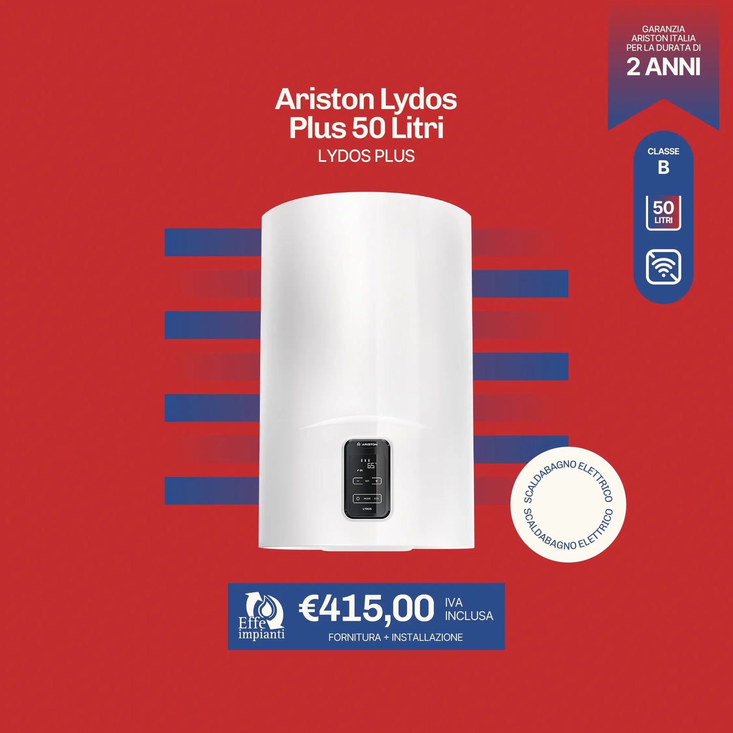 Ariston Lydos Plus 50 Litri con installazione inclusa
