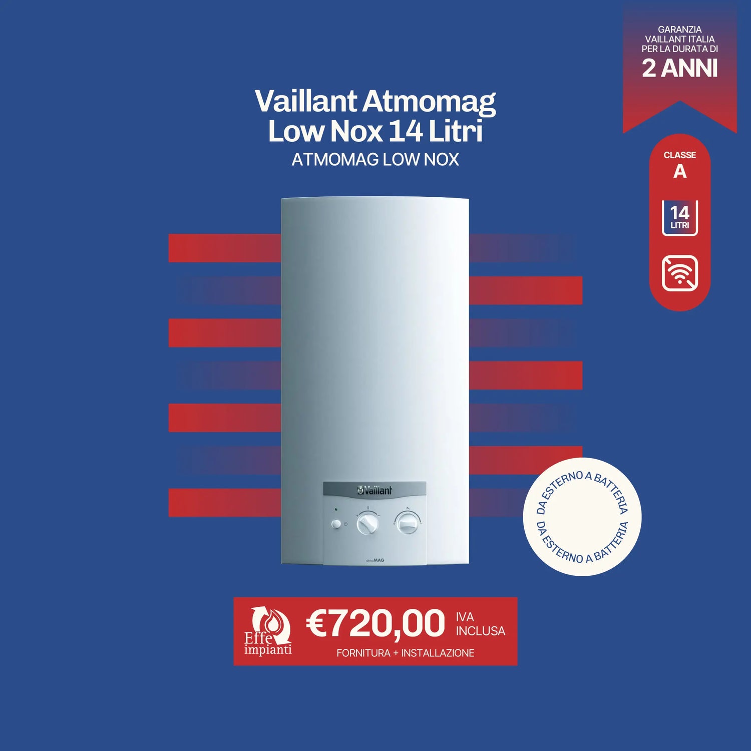 Vaillant Atmomag Low Nox 14 Litri con installazione inclusa