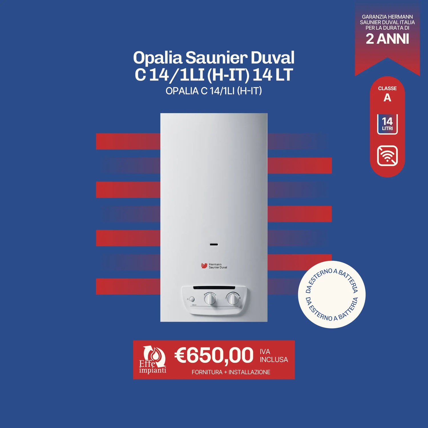 Opalia Saunier Duval C 14/1LI (H-IT) 14 LT con installazione inclusa