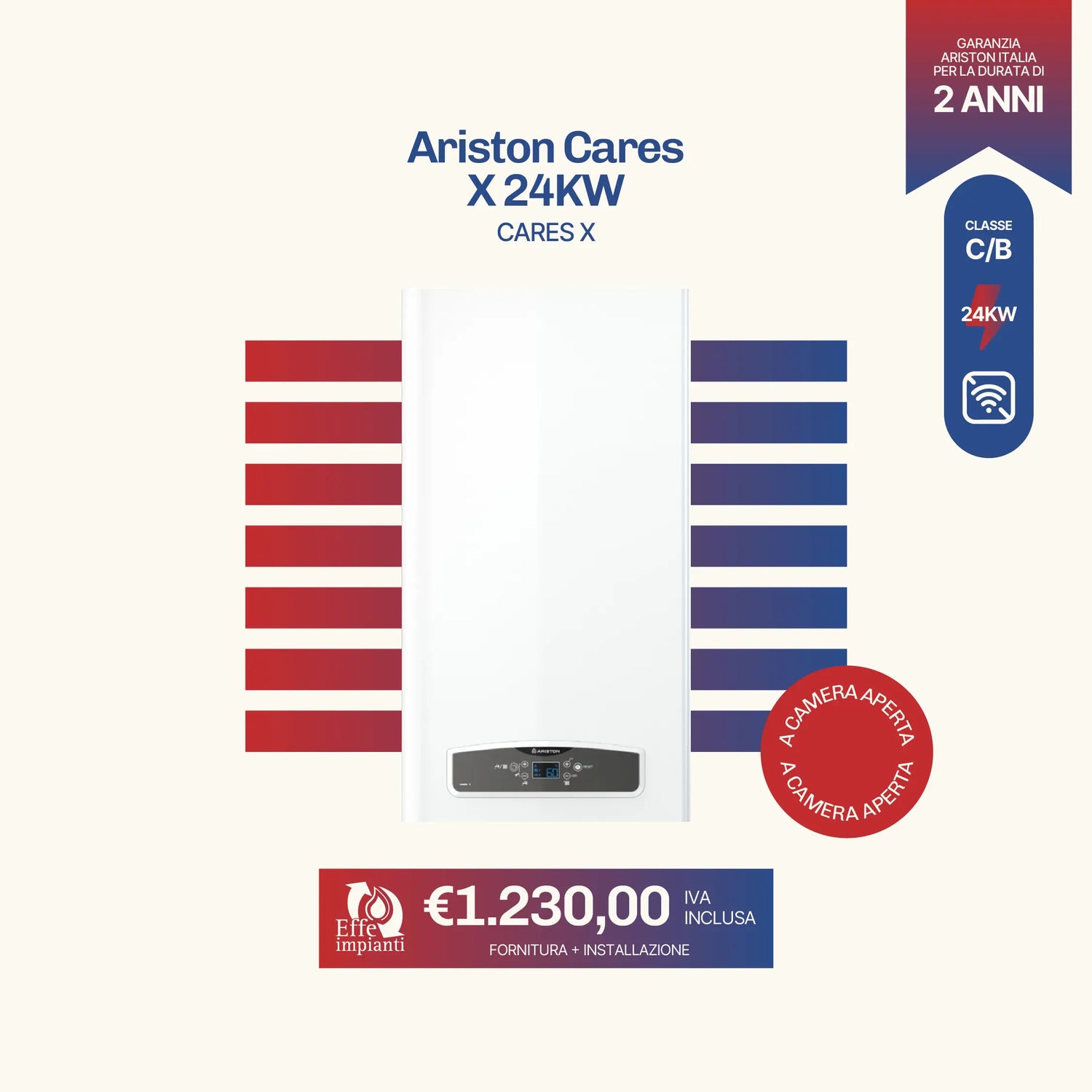Ariston Cares X 24KW con installazione inclusa