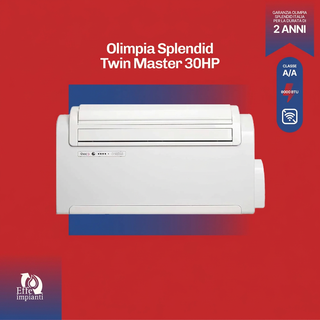 Climatizzatore senza unità esterna Olimpia Splendid Twin Master 30 Hp CL.A/A con installazione inclusa