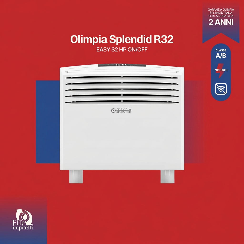 Climatizzatore senza unità esterna Olimpia Splendid R32 Easy S2 Hp On/Off CL.A/B con installazione inclusa