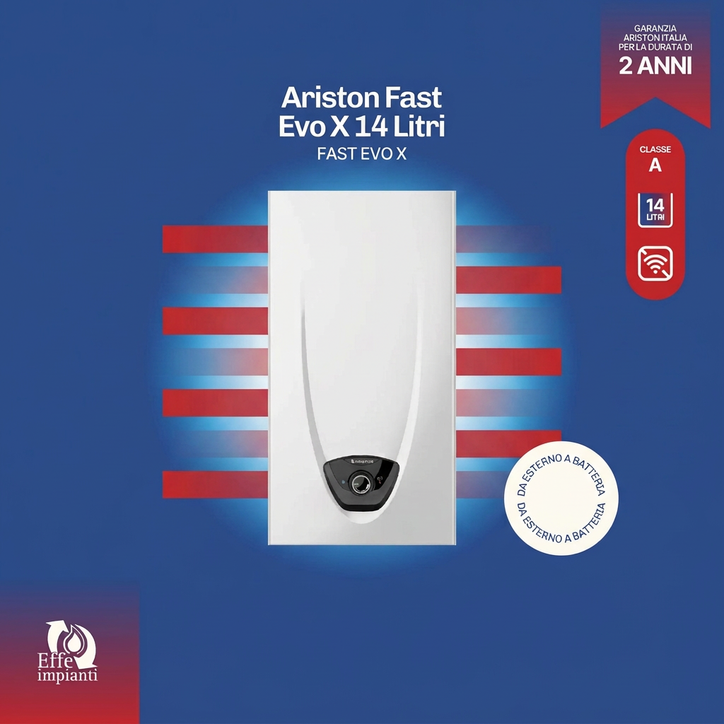 Scaldabagno a gas Ariston Fast Evo X 14 Litri con installazione inclusa