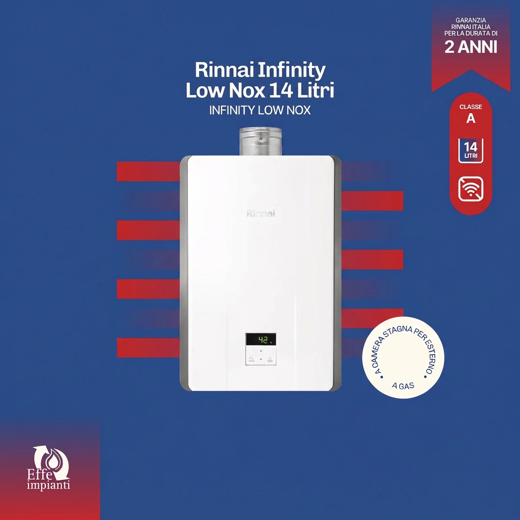 Scaldabagno a gas Rinnai Infinity Low Nox 14 Litri con installazione inclusa